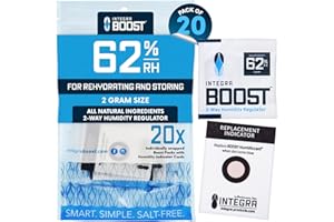 Integra Boost 2-Way Humidity Control Pack – Patented Technology for Humidity Control – Preserve Flavor & Maintain 62% RH – Moisture Absorber for Herbs, Spices & More – 2 Gram (Pack of 20)