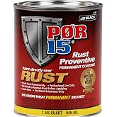 P0R-15 Rust Preventive Coating, Stop Rust and Corrosion Permanently, Anti-Rust Non-Porous Protective Barrier, 32 Fluid Ounces, Semi-Gloss Black