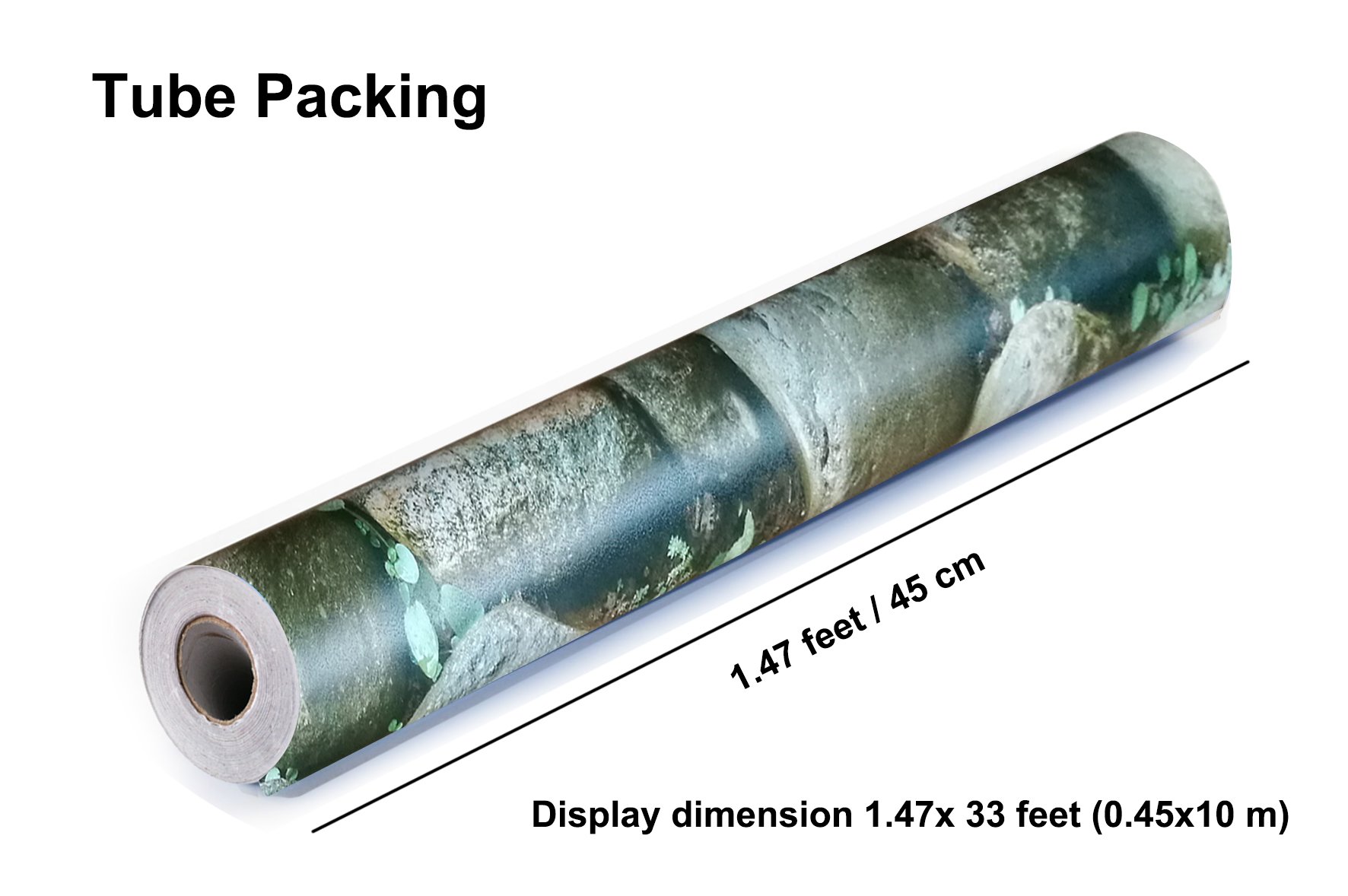 MICKYU 3D Removable Wall Stickers Imitation Pebble Waterproof PVC Self-adhesive Wallpaper Sticker for Living Room Bedroom Bar Restaurant Kitchen Decor 1.47 x 33 Ft