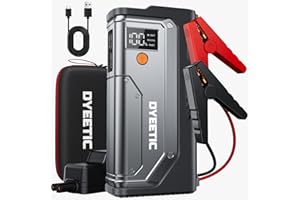 Dyeetic 6000A Jump Starter, 12V Car Battery Booster Pack(All Gas and 10.0L Diesel Engines)，26800mAh Car Starter Smart Jumper 