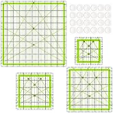 Quilting Rulers,4 Quilting Templates Square Ruler (3.5"X3.5", 5"X5", 6.5"X6.5", 10.5"X10.5"),Quilting Rulers Acrylic Rulers Fabric Cutting Ruler with Non-Slip Rings for Quilting and Sewing