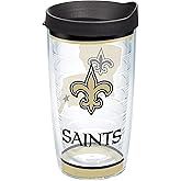 Tervis Made in USA Double Walled NFL New Orleans Saints Insulated Tumbler Cup Keeps Drinks Cold & Hot, 16oz, Tradition