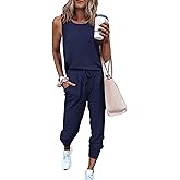 PRETTYGARDEN Women's Two Piece Outfit Sets Casual Summer Sleeveless Matching Lounge Wear Spring Travel Clothes Tracksuit
