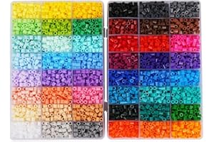TCTHBC Fuse Beads Kit 9,600 Pieces Melty Beads 48 Colors 5mm Iron Beads Compatible Perler Beads Hama Beads, Melting Beads Kit with 2 Ironing Paper