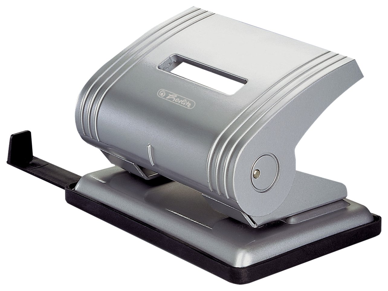Herlitz 1.6mm Silverline Office Punch with Adjustable Paper Guide
