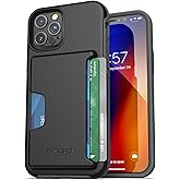 ENCASED Wallet Case for iPhone 12 and iPhone 12 Pro with Card Holder (Black)
