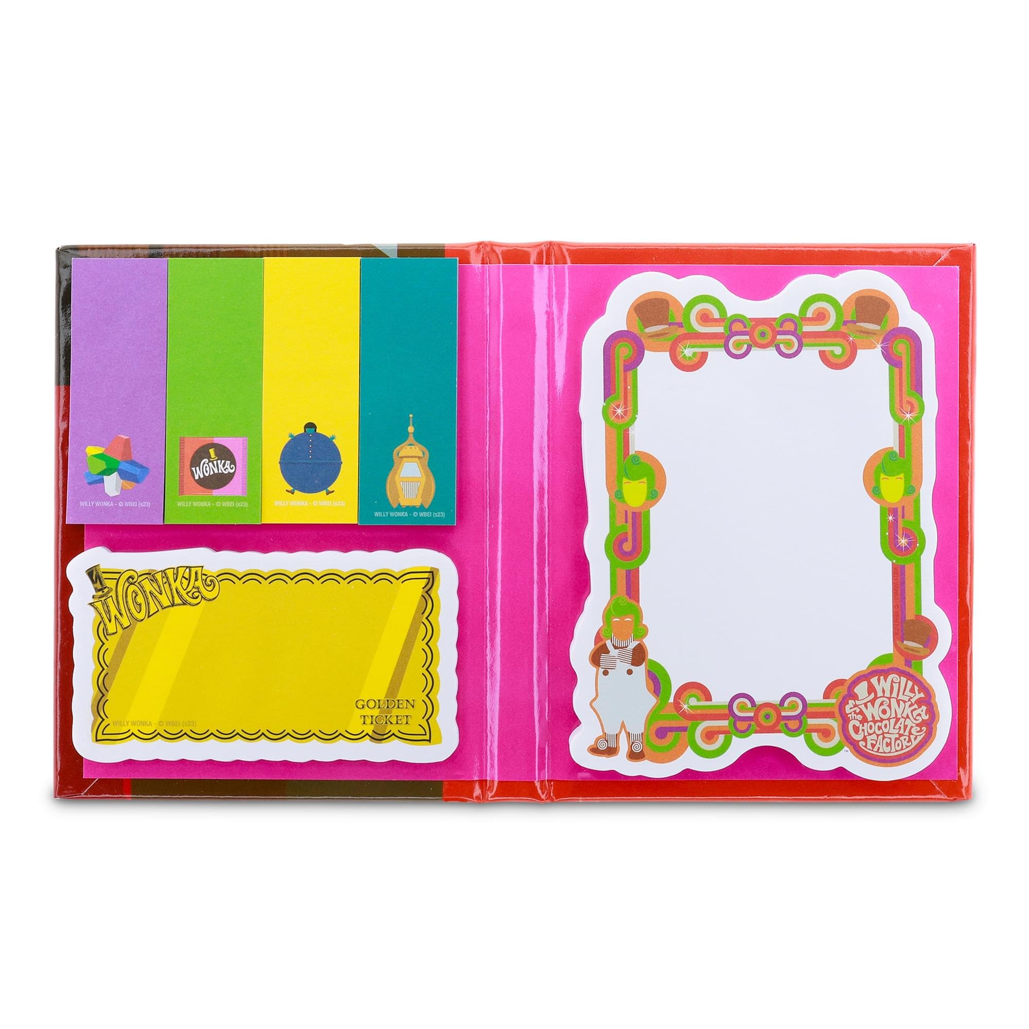 Willy Wonka Chocolate Bar Icons Sticky Note and Tab Box Set | Notepad Stationery Paper, School and Office Supplies