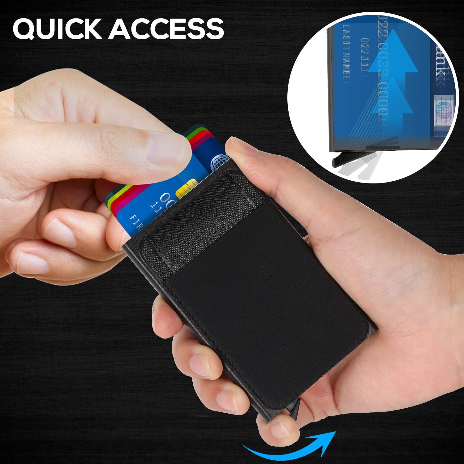 RFID Card Holder Wallet，Shayson Minimalist Slim Metal RFID Blocking Pop