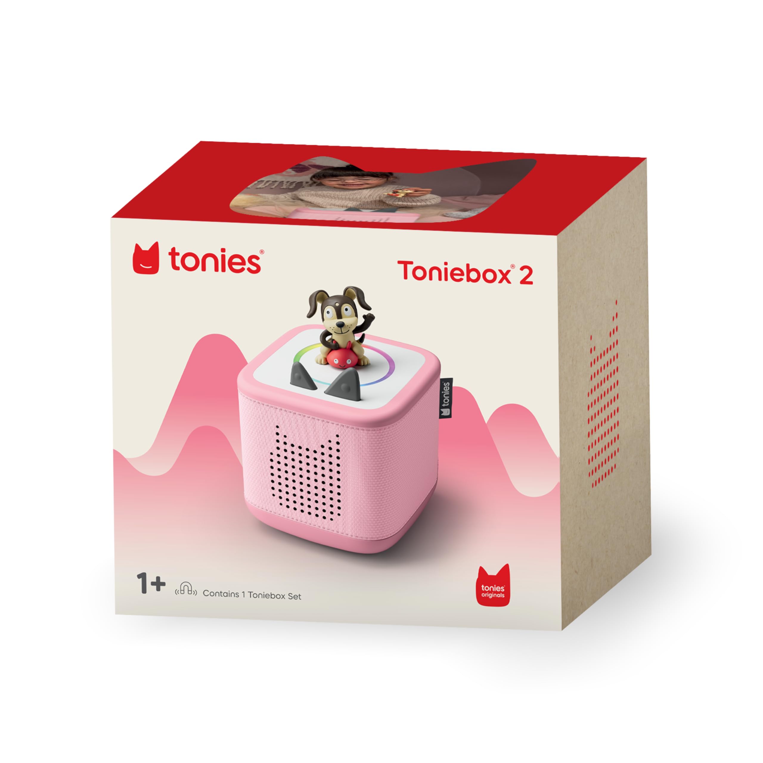 Toniebox 2 Audio Player Starter Set for Kids 1+ with Playtime Puppy - Cloud Pink