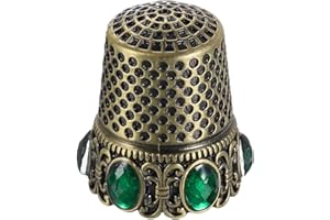 HARFINGTON Sewing Thimble Stainless Steel Finger Protector Fingertip Thimble Vintage Diamond Thickening Quilting Craft Access