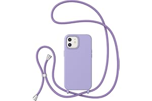 ZTOFERA for iPhone 12/12 Pro Case with Strap,Crossbody Phone Case with Adjustable Neck Shoulder Lanyard,Soft Silicone Shockproof Protective Phone Case for iPhone 12 & iPhone 12 Pro-Purple