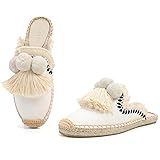 TONIVIS Women's Espadrilles Mule Shoes with Tassel