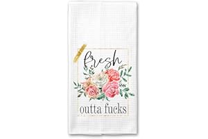 Fresh Outta Fu-cks Funny Kitchen Towel Absorbent Microfiber Waffle Weave Kitchen Towel Novelty Towel Housewarming Gift Friend