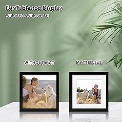 KINLINK 7x7 Picture Frames Black, Square Photo