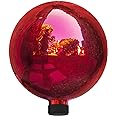 Alpine Corporation 10" Diameter Indoor/Outdoor Glass Gazing Globe Yard Decoration, Red