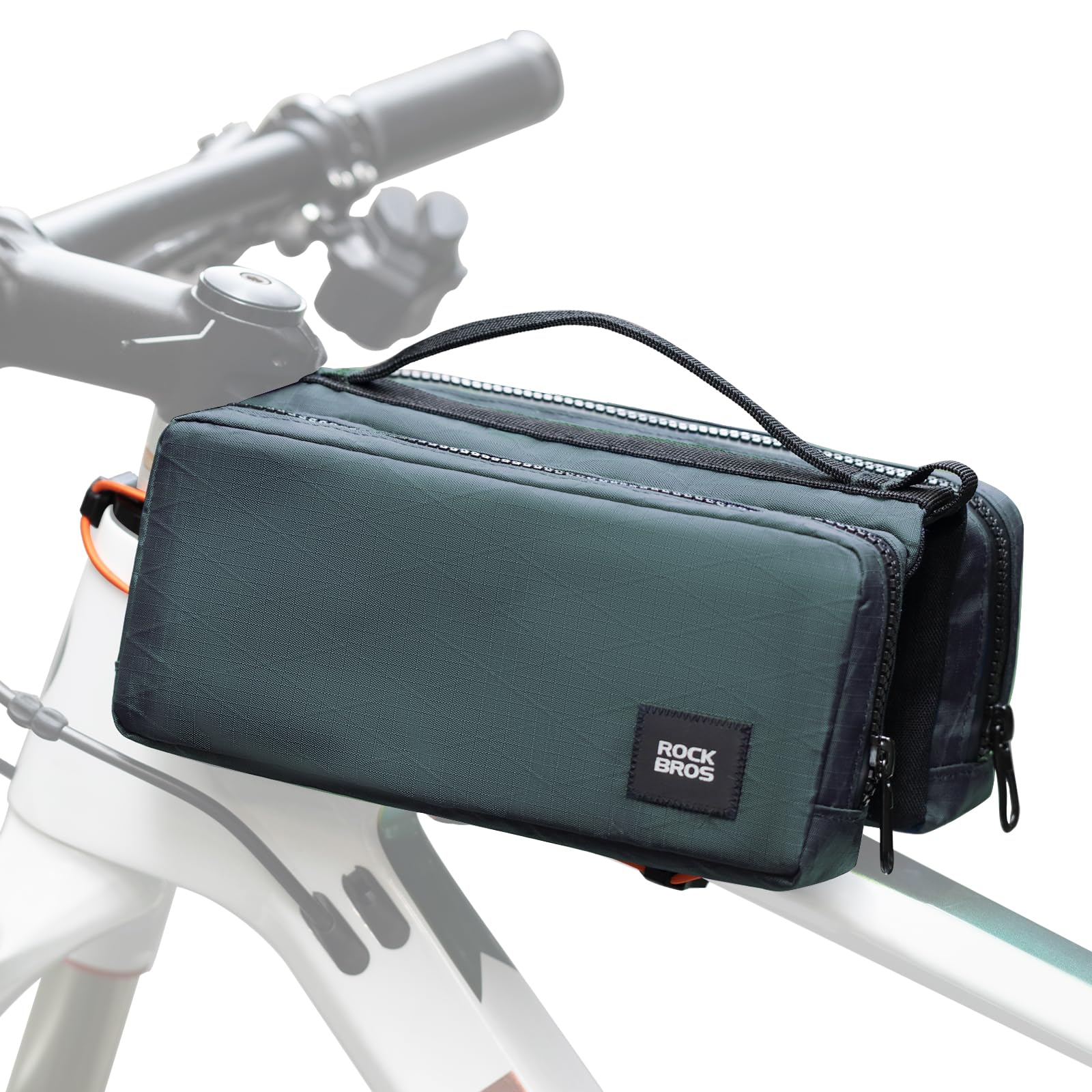 ROCKBROS Bicycle Frame Bag, High-Capacity Top Tube Container with 2 Side Pouches, Bike Tool Holder, Cycling Storage Pouch with 1 Adjustable Shoulder Strap, 6 Colors