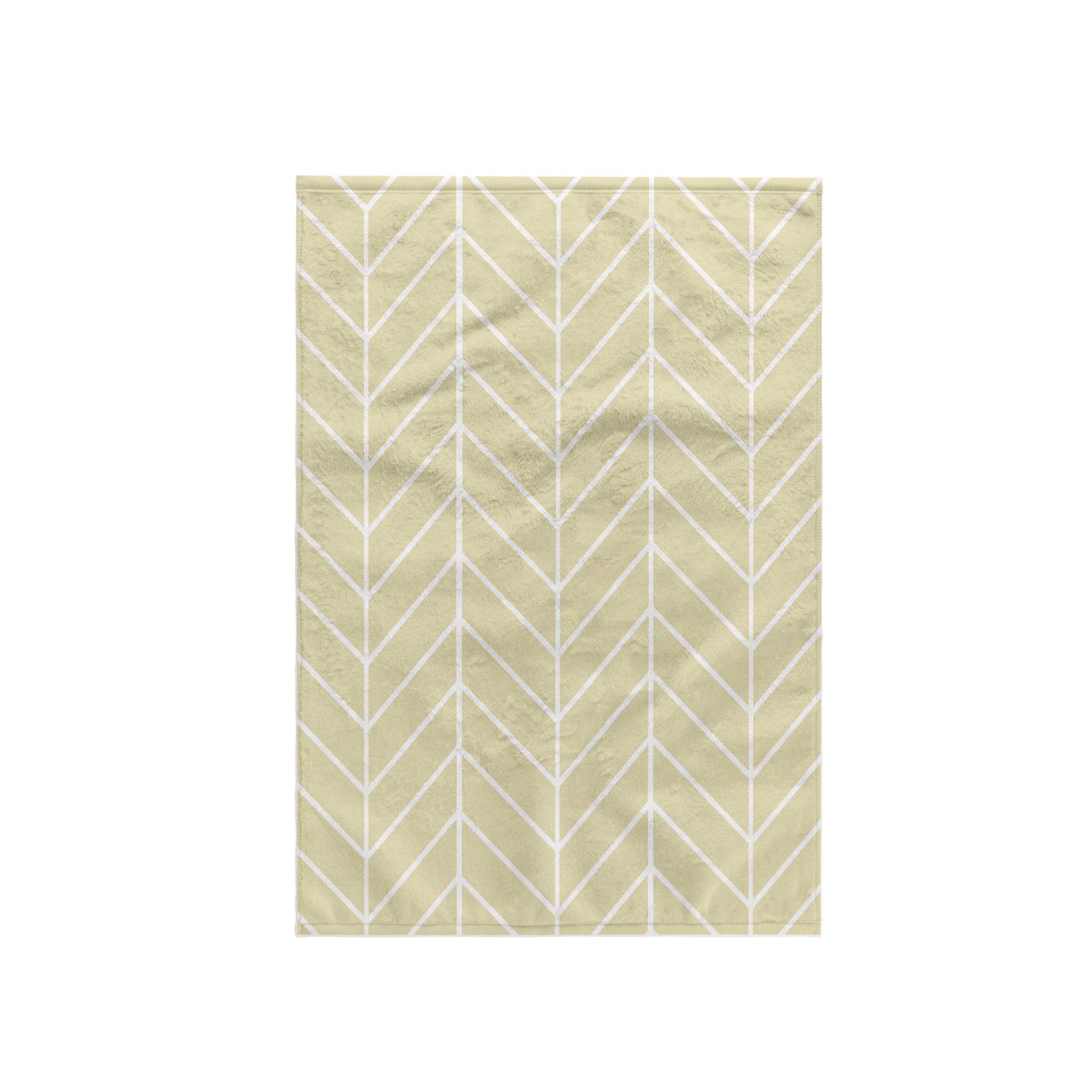 3dRose "Beige Herringbone Pattern, Pale Gold Arrow Feather Inspired Design Towel, Polyester/Cotton, Multi-Colour, 15 x 22-Inch