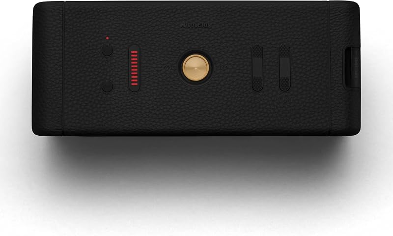 Middleton Altavoz Bluetooth inalámbrico portátil, más de 20 horas de tiempo de reproducción portátil, IP67 a prueba de agua, Negro y Latón