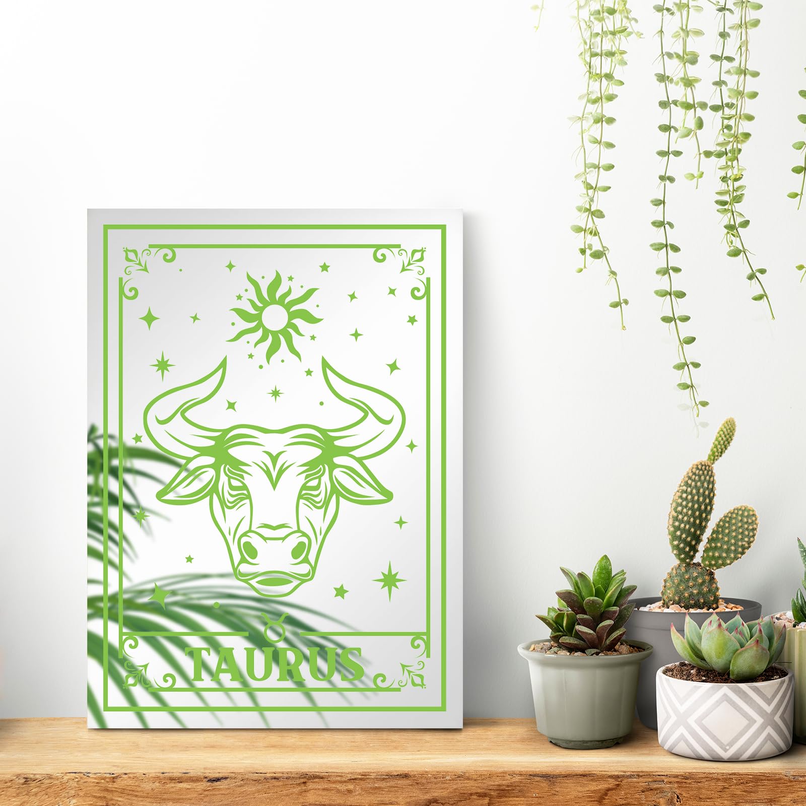 Photo 1 of Xylolfsty Zodiac Acrylic Mirror Wall Decor Taurus Mirror Wall Art Aesthetic Room Decor for Home Living Room Bedroom Astrology Horoscope Birthday Gift