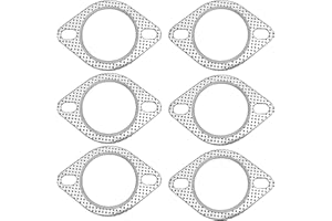 6 Pcs Car Exhaust Gasket Standard 2.5" 2-Bolt Exhaust Flange Gasket Replaces OEM#120-06310-0002 Standard Exhaust Manifold Gas