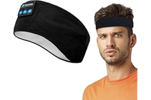 FLIGBLZ Sleep Earphones Wireless Headband, Bluetooth Sports Earphones with Ultra-Thin High-Definition Stereo Speakers, Unisex, Very Suitable for Sleep, Exercise, Jogging, Yoga, Insomnia (Black) (Black)