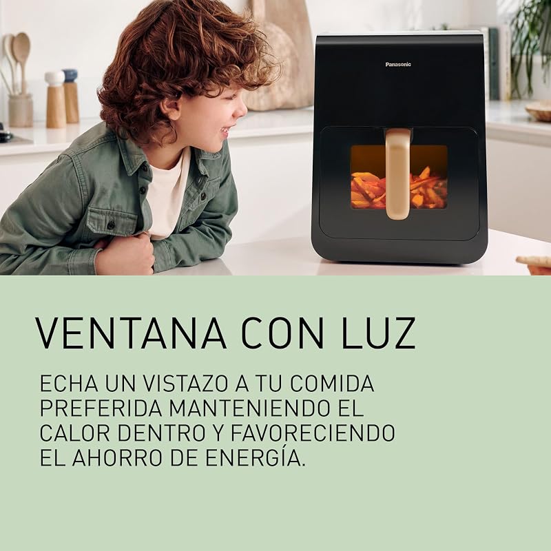 NF-CC600AXE Freidora De Aire con Ventana, 6 L, 80-200°C, Temporizador Digital y LCD, Vapor Suave, 11 Preajustes, Fácil De Limpiar, Mango Negro/Azul Oscuro y Dorada Rosado