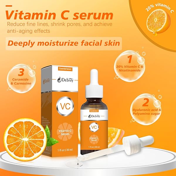 GENERIC DEBAIY 3 PACK VITAMIN C SERUM FOR FACE RESTORES SKIN TONE PROMOTES EPIDERMAL BARRIER REPAIR (1FL OZ | 30ML)