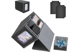 ATPWONZ Card Deck Box for MTG Commander Display,Card Deck Box Fits 200+ Double Sleeved Cards,Magic TCG Trading Card Storage Box with Dice Tray,2 Dividers and 35pt Magnetic Card Holder
