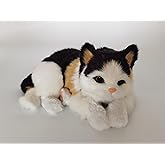 PawFection Pets Calico Cat, Realistic, Lifelike Stuffed Interactive Nodding Pet Toy, Companion Pet Puppy with 100% Handcrafted Synthetic Fur