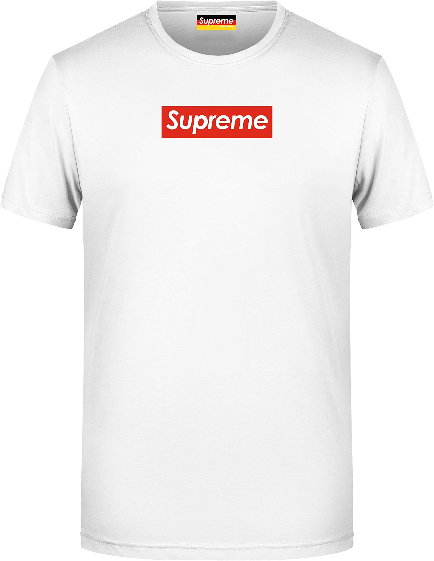Supreme Germany T-Shirt Weiss, Logo Klein, Rot/Weiss