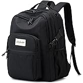 abshoo Classical Laptop Travel Backpack for Women Men College School Bookbag With USB Charging Port (Black)