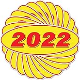 2022 Car Model Year Windshield Stickers | 14" x 5.5" Oval Stickers for Car Dealerships, Vehicle Windshields (Pack of 12)