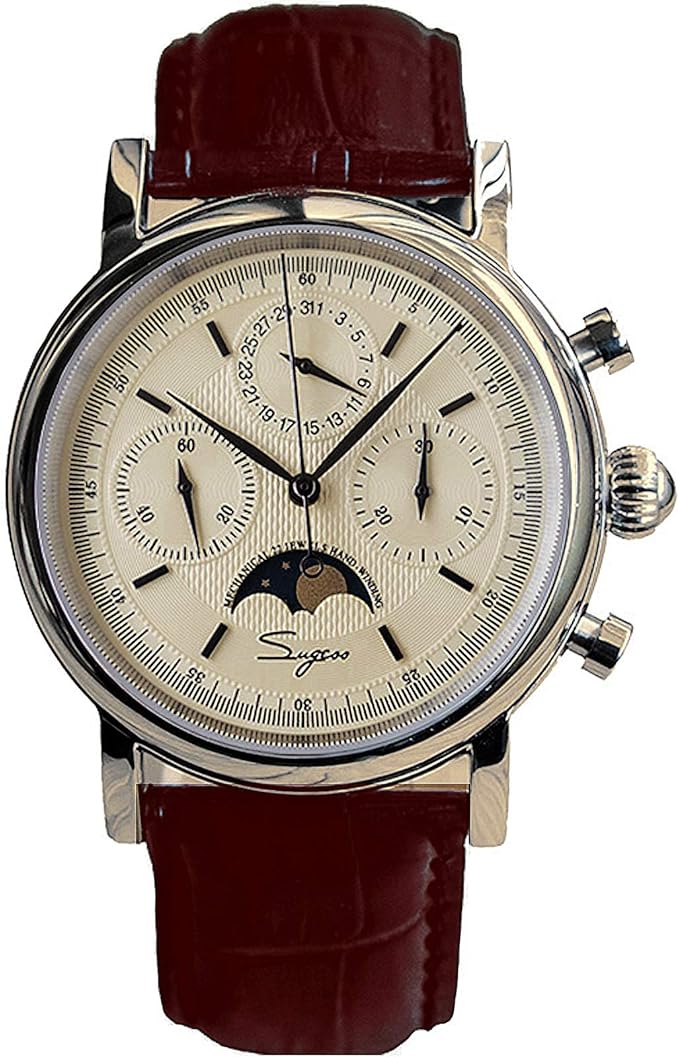 SU1908SB MoonPhase Master Seagull ST1908 Movement Sapphire Crystal Men's Chronograph Mechanical