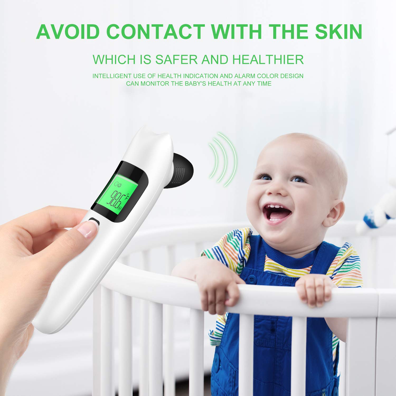 Thermometer for Adults, Touchless Forehead Thermometer for Fever, Digital Infrared Thermometer, Temporal No-Touch Kid and Baby Thermometer with 2 AAA Batteries: Industrial & Scientific