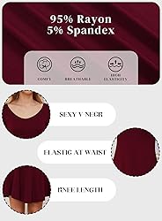 DEARCASE Women's T-Shirt Dress Wine Red X-Large