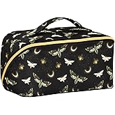 Makeup Organizer Bag, Death Moth Butterfly Travel Makeup Bags Makeup Vanity Case Large Capacity Rhombus Cosmetic Toiletry Bag for Girl Women Ladies