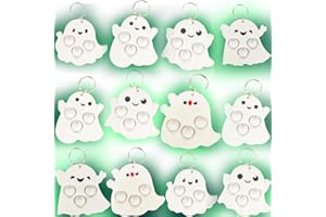 ROAQUA Bulk Halloween Push Fidget Bubble Mini Pop,Small Halloween Party Favors Supplies and Classroom Student Prizes Gifts (24 Ghost)
