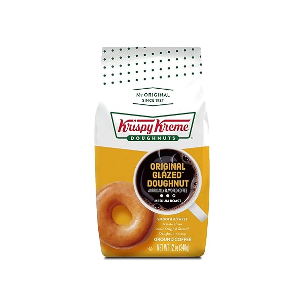 KRISPY KREME DOUGHNUTS ORIGINAL GLAZED DONUT GROUND COFFEE, BAGGED 12OZ