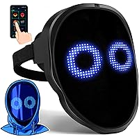 Face Transforming LED Mask with App Controlled - Programmable LED Halloween Mask Digital Luminous Mask for Costume Cosplay