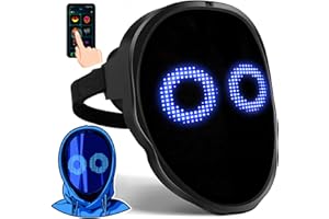 Face Transforming LED Mask with App Controlled - Programmable LED Halloween Mask Digital Luminous Mask for Costume Cosplay