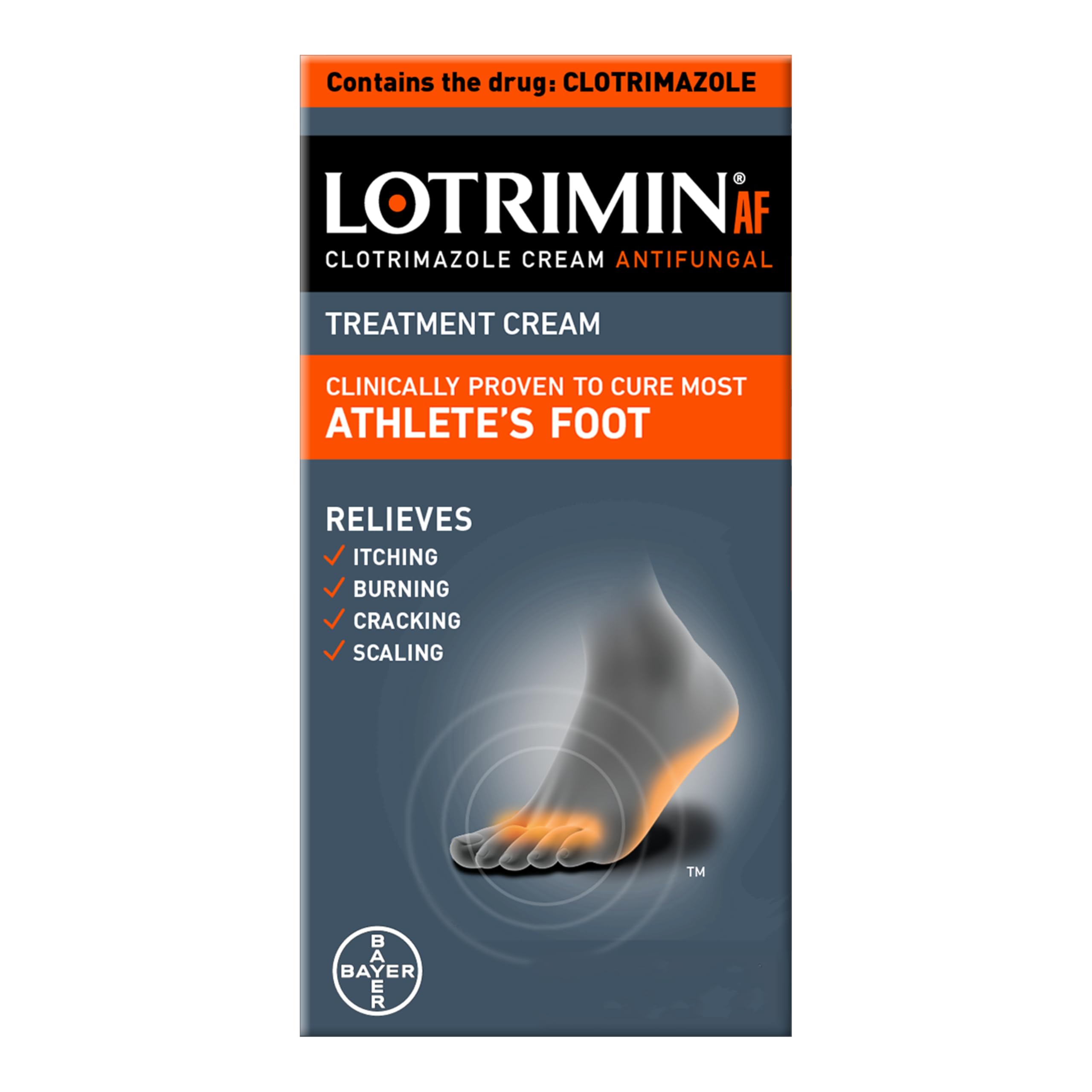 Lotrimin AF Cream for Athlete's Foot, Clotrimazole 1% Antifungal Treatment, Clinically Proven Effective Antifungal Treatment of Most AF, Jock Itch and Ringworm, Cream, .42 Ounce (12 Grams)