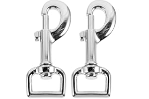 POPETPOP 2pcs Pet Dog Leash Metal Clasp Snap Hooks 20mm White Nickel Sturdy Pet Leash Buckle Clips