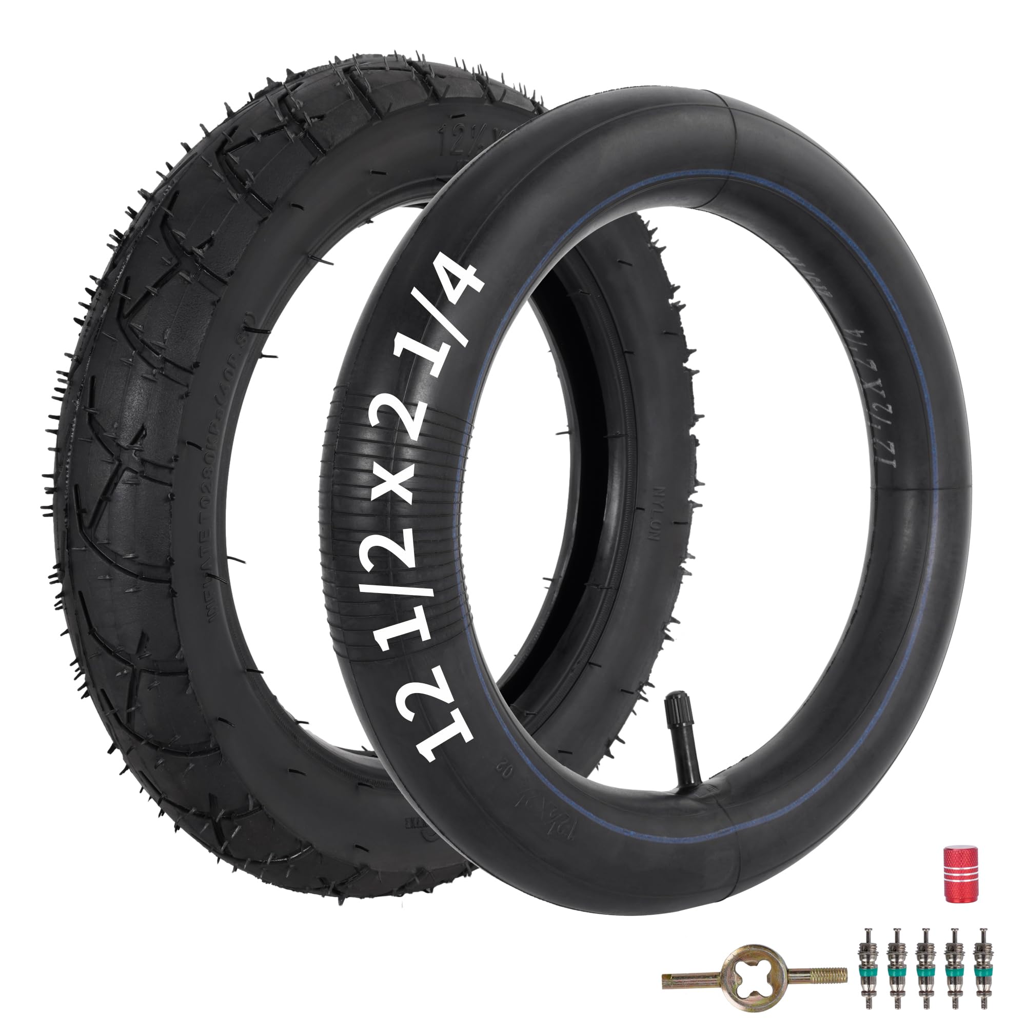RUTU 12 1/2 x 2 1/4 Tire and Inner Tube Set, 12.5 x 2.25 (57-203 62-203) Compatible With E-Bike GT IZIP eZip MX125 Dirt Rocket Kids Motor and Balance Bike