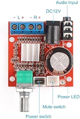 DollaTek Mini 2.0 PAM8610 10W+10W 2 Channel Class D Amplifier DC 12V view 5