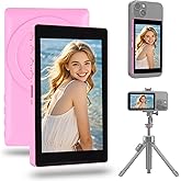 Vlog Selfie Monitor 1080P, Phone Back Camera Monitor with Bluetooth Remote Control, Magnetic Wireless Screen for YouTube & TikTok Live Streaming, Compatible with iPhone & Android