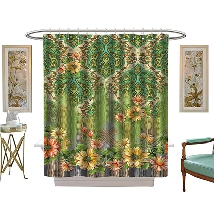 Qianhe Home Window Curtains Modern Floral Vector Ornaments Bright