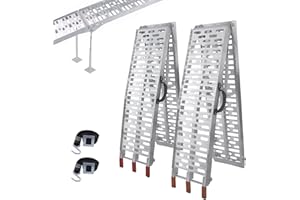 TOWKING Aluminum Loading Ramp with Support Legs for Trucks, Motorcycle Ramp, Used for Loading Motorcycle, ATV, Dirt Bike, Lawn Mower, Snowblower, Golf Cart Ramp and More, 2pcs 7.5ft