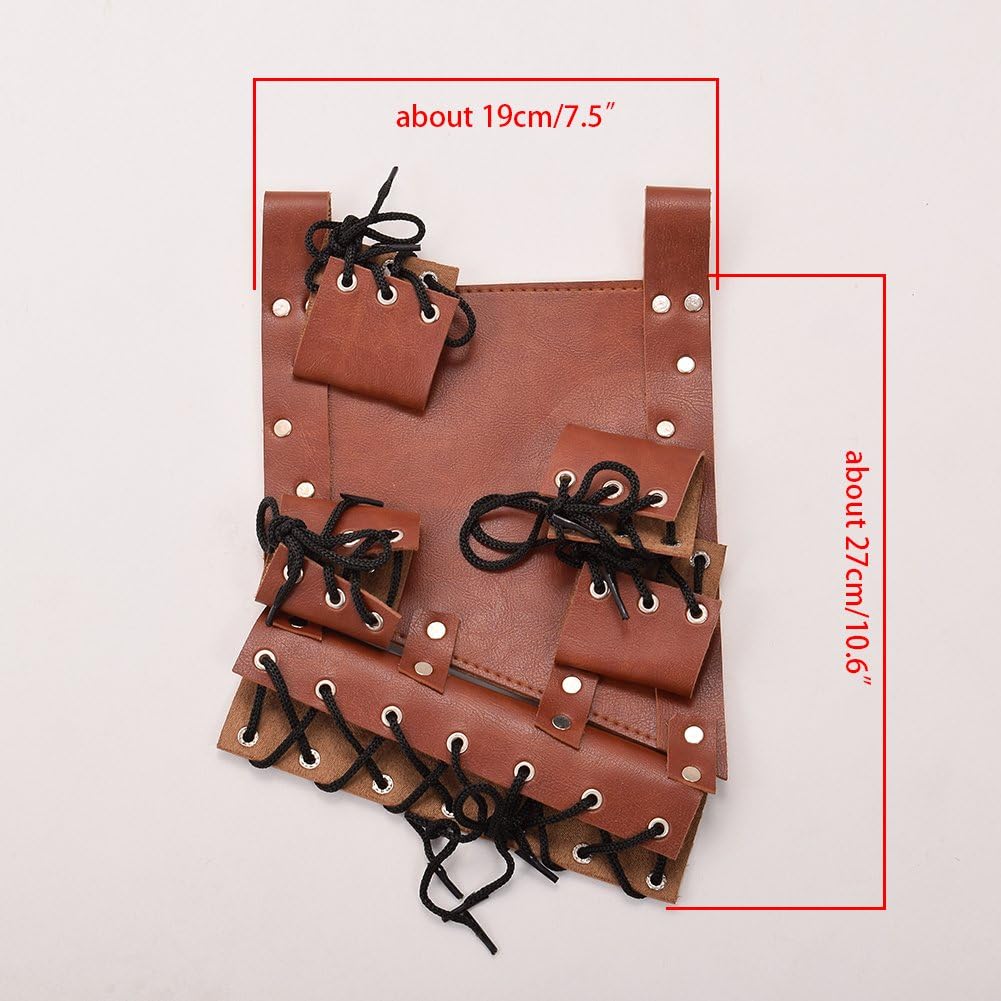 BLESSUME Medieval Rapier Frog Holster with Belt Cross Lacing Holder Belt (Style#2), Brown - Image 4