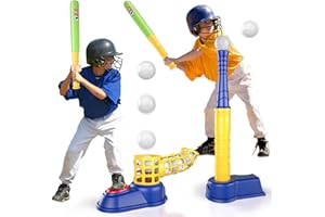 Bennol T Ball Set Toys for Kids 3-5 5-8, Kids Baseball Tee for Boys Toddlers, Auto Ball Launcher, Indoor Outdoor Outside Sports Tee Ball Set Toys Gifts for 3 4 5 6 Year Old Boys Toddler Kids
