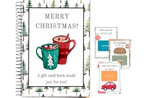 Christmas Gift Card Book, 7x5 Inches Spiral Bound DIY Merry Christmas Gift Card Book Holder, Xmas Gift Card for College Survi